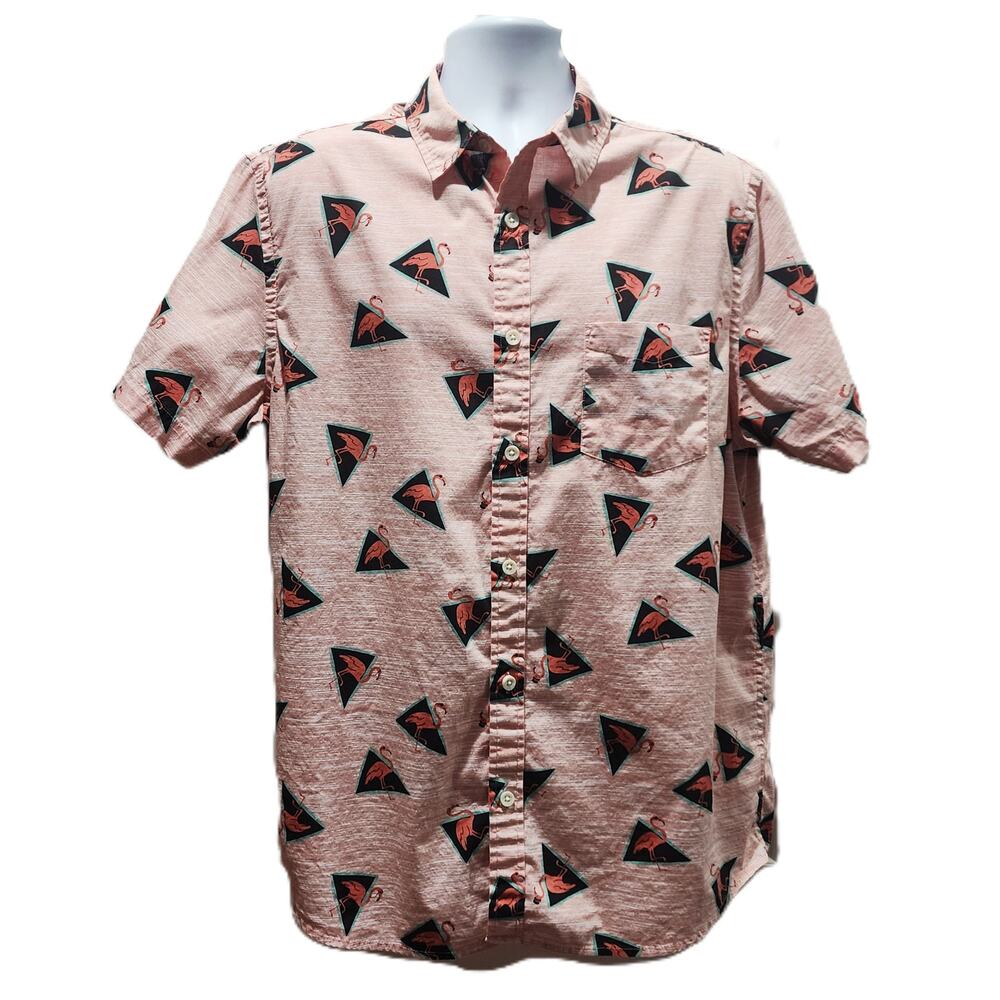 Urban Pipeline Pink Flamingo Graphic Button Ultimate Shirt XL